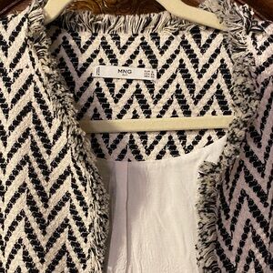 MNG Black and White Chevron Jacket